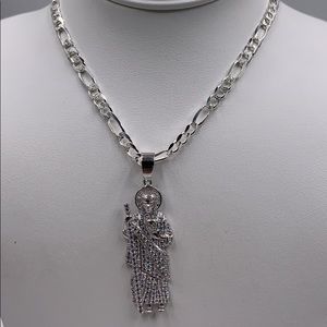 Saint Jude Thaddeus and chain silver 925